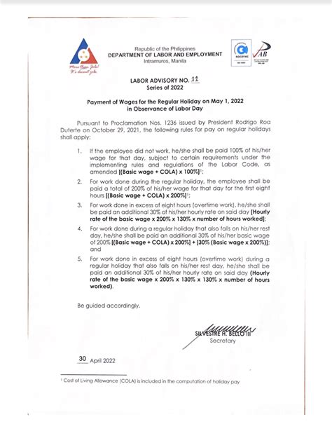 dole rules and regulations tagalog|Wages, Salaries, Remuneration .